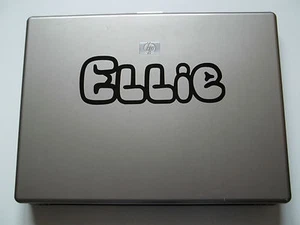 1 x Personalised Name Sticker for Laptops Vinyl Decal Open Font kids childs - Picture 1 of 3
