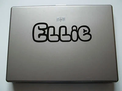 1 x Personalised Name Sticker for Laptops Vinyl Decal Open Font kids childs - Image 1 of 3