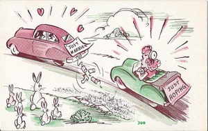 Postcard Just Married Just Hoping Comic Humor Love 50s Central Minnesota Novelty - Picture 1 of 1