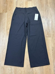 Athleta Pants Womens Large Black Venice Wide Leg Sculptek Pocket Activewear Yoga - Picture 1 of 9