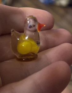 Vintage Miniature Hand Blown Art Glass Bird Duck Lampworks Micro - Picture 1 of 3