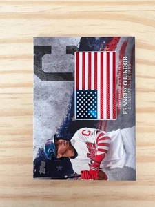 2018 Topps Independence Day U.S. Flag Relics #IDMLFL Francisco Lindor - INDIANS - Picture 1 of 2