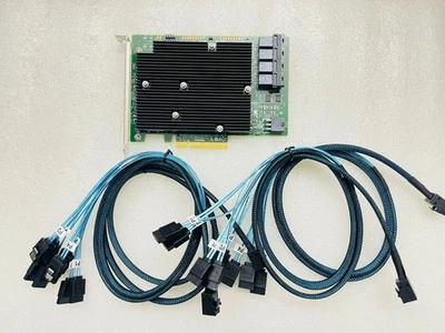 LSI SAS 9300-16I 12GB/S HBA BUS ADAPTER CARD IT Mode 4*SFF-8643 SATA Cable - Image 1 of 4