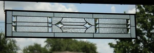 Clear, beveled stained glass window hanging sidelight ,transom ,obscure texture - Picture 1 of 11