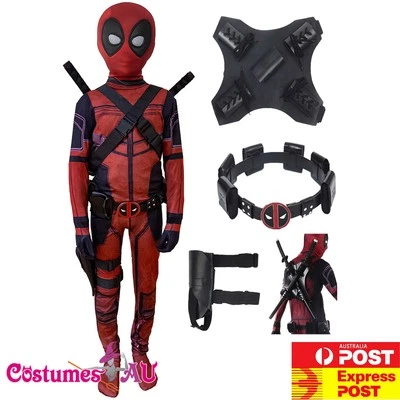 Niños Niños Deadpool Conjunto Completo Disfraz Marvel Cómic X-Men Superhéroe Antihéroe Foto 1 de 4