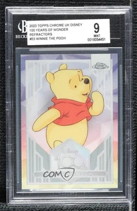 2023 Topps Chrome Disney 100 Refractor Winnie the Pooh #33 BGS 9 MINT 1fl4 - Picture 1 of 3