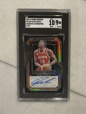2023-24 Panini obsidian Clint Capela Auto # /99 SGC 9 Auto 10 - Image 1 of 2