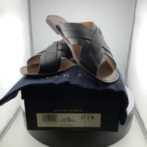 NIB Men's Polo Ralph Lauren Black Leather Sandals Size 7..37.5 - Picture 1 of 3