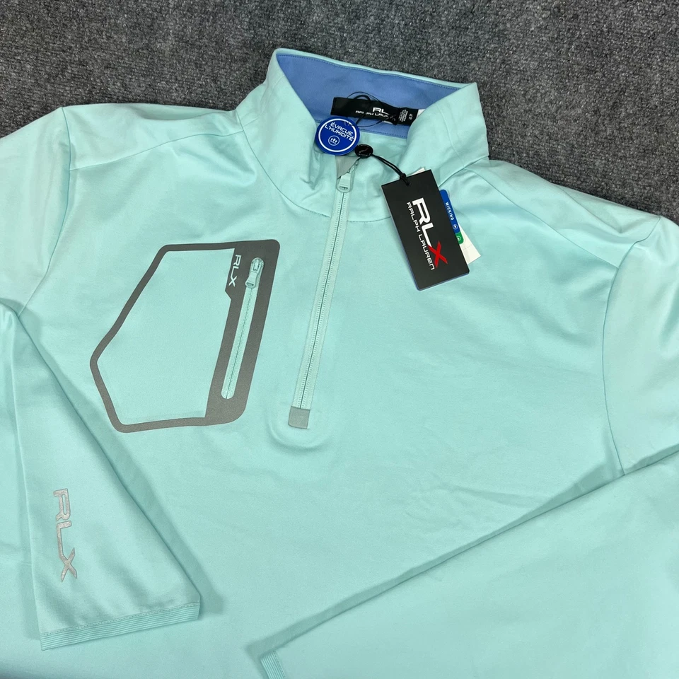 RLX Ralph Lauren Luxury Performance Jersey 1/4 Zip Pullover Soft Aqua XL NWT - Image 1 of 4