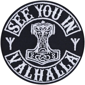 Aufnäher: See you in VALHALLA Aufbügler Biker Patch Vikings Applikation - Bild 1 von 4