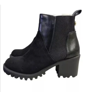 River Island abgesetzte Stiefel mit klobigem Absatz Schwarz Damengröße UK 7 REF S 457 - Bild 1 von 7