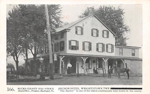 Arnold Bros Bucks County PA Ansichten Nr. 166 Anchor Hotel Wrightstown DB Postkarte - Bild 1 von 6