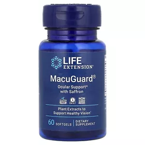 Life Extension MacuGuard Augenstütze mit Safran, 60 Softgels - Exp. 06/2025 - Bild 1 von 2
