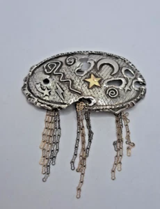 Sterling Silber .925 Brosche.  "Himmlische Magie".   Göttin Gravur. Posten Zd360 - Bild 1 von 11