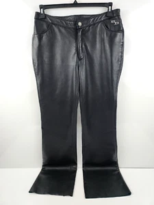 Pantalones de moto de cuero para mujer Harley Davidson talla 10 negros vintage - Imagen 1 de 8