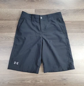 Under Armour Match Play Golf Shorts Boys Size 12 Black Loose Fit Stretch 8'' - Picture 1 of 9
