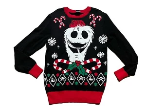Nightmare Before Christmas Sweater Jack Skellington Disney Black Womens Small - Picture 1 of 8