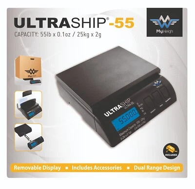 My Weigh Ultraship 55 25kg Digital Postal Parcel Scales c/w Detachable Display - Image 1 of 3