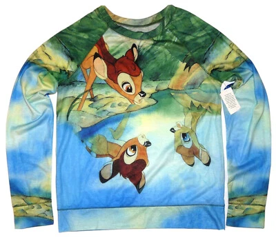 Nuevo con etiquetas Camiseta Top Gráfico Manga Larga Disney Bambi Faline Reflection Jrs Pequeña Foto 1 de 4