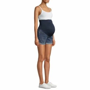 Time and Tru Maternity Roll Cuff Denim Shorts  Size XXL 20 (LOC TUB-103) - Picture 1 of 4