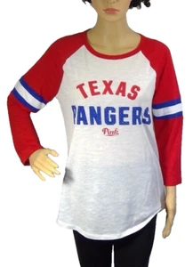 PINK Victoria's Secret womens tee long sleeve MLB Collection Texas Rangers M - Picture 1 of 12