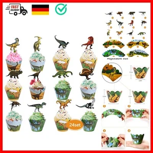 Dino Muffins Deko,48-Set Dinosaurier Cupcake Toppers und Dinosaurier Cupcake ... - Bild 1 von 10