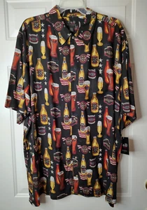 Neu mit Etikett schwarz geknöpft Neuheit Craft Bier trinken Brauerei Hemd XLT XL groß für Herren - Bild 1 von 7