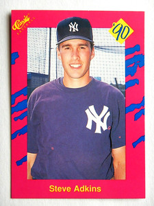 Steve Adkins #T2 Classic 1990 Baseball Card (New York Yankees) VG