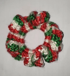 Hand Made Crochet Christmas Hair Scrunchy - Picture 1 of 6