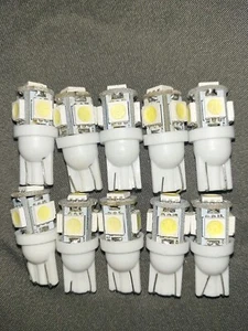 10x Super White T10 192 168 LED Car Interior License Plate Dome Map Light Bulbs - Picture 1 of 3