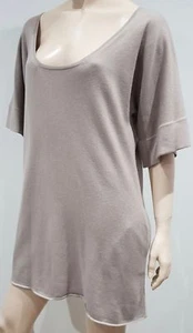 Vestido Suéter CHLOE Beige 100% Cachemira Cuello Redondo Manga Corta Mini Jersey S - Imagen 1 de 10