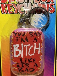 "YOU SAY IM A B!TCH LIKE " STASH BOX KEYCHAIN Tobacco Tin, Pill Box, Makeup Tin - Picture 1 of 3