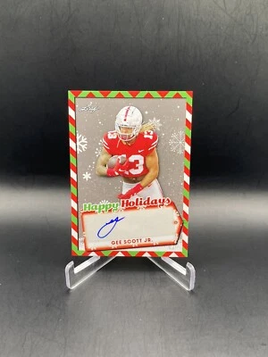 2022 Leaf Draft Autographs Gee Scott Jr. Auto Happy Holidays Parallel Buckeyes - Image 1 of 4