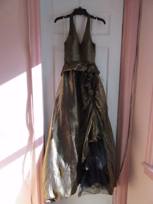 Alyce Designs Metallic Brown/Black Chiffon/Beading/Flowers/Feathers Size 2 - Image 1 of 2