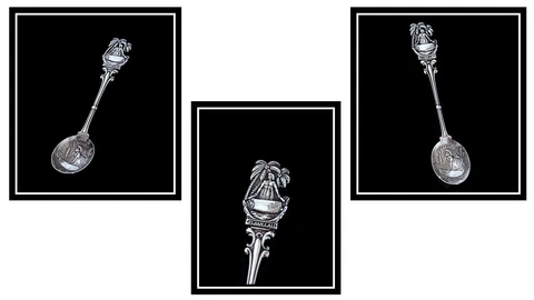 Trio Silver Souvenir Spoons Cover