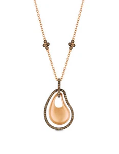 LeVian 14K Rose Gold Chocolate Diamond 0.47 cts 18" Pendant Necklace - Picture 1 of 4