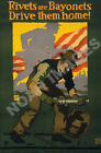 Rivets And Bayonets Drive Them Home Vintage Ww Poster Repro 12X18