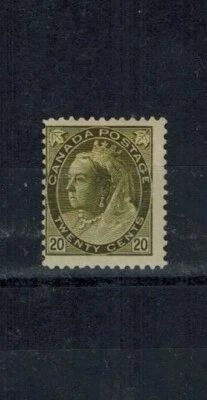 Canada 1900 QV SG 165 20 Cent Olive Green MOG HR Off Center Upper Left VF RARE - Image 1 of 2