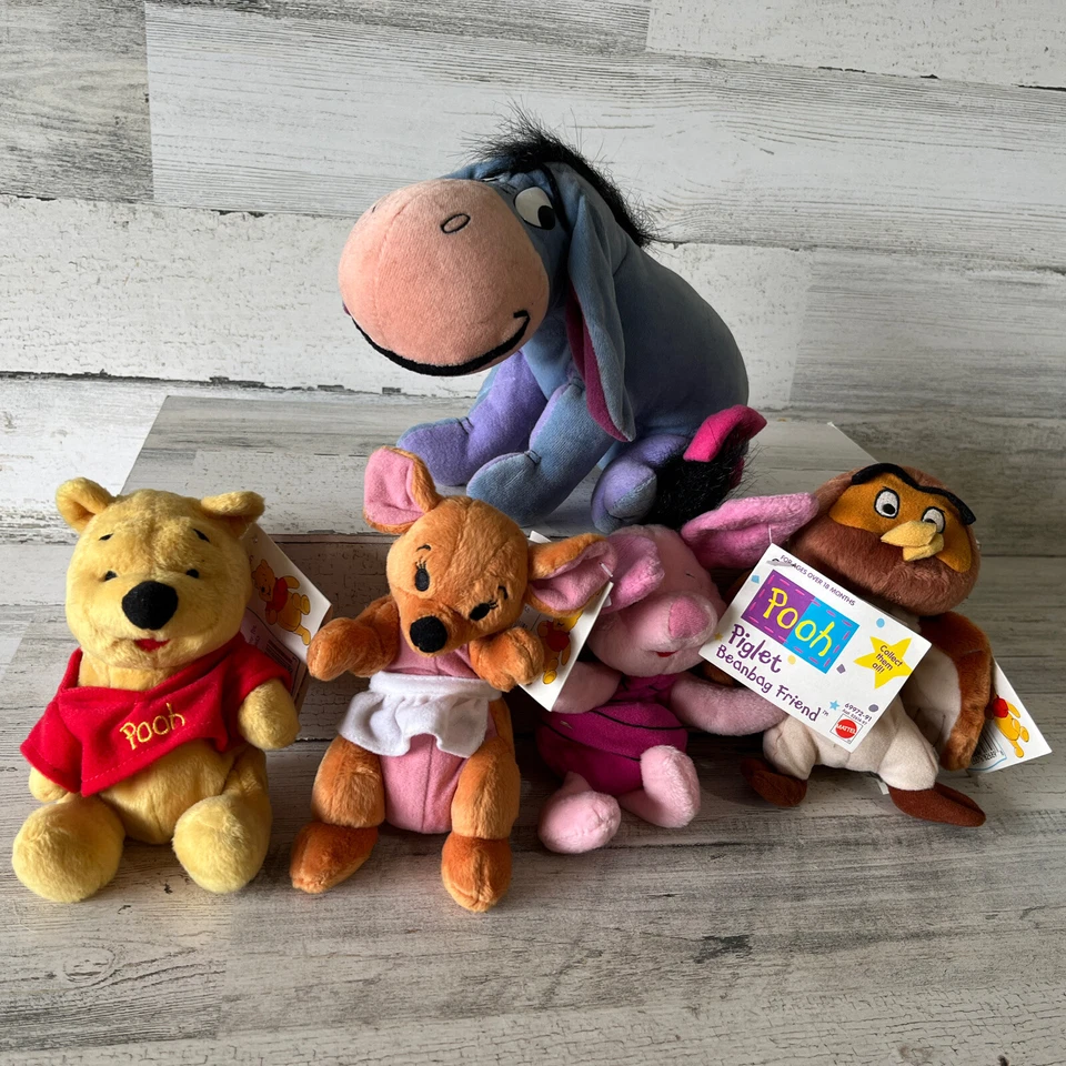 Winnie The Pooh Plush Beanbag Friend Toy With Tags 1997 Mattel Disney