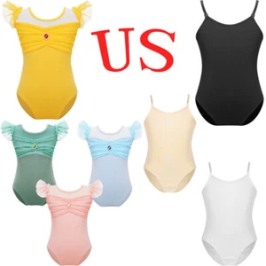 Girls Classic Ballet Dance Camisole Seamless Leotard Gymnastic Basic Bodysuit - Picture 1 of 60