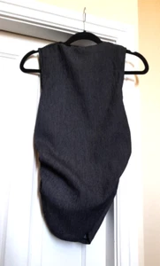 M&S ärmelloses Top hoher gerader Ausschnitt gerafft strukturiert GRAU UK 14 NEU - Bild 1 von 15