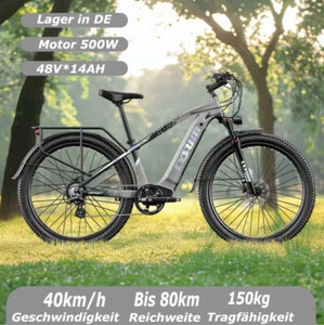 Pendler ebike 27.5 Zoll Elektrofahrrad 500W Pedelec 48V*14A e City ebike - Bild 1 von 9