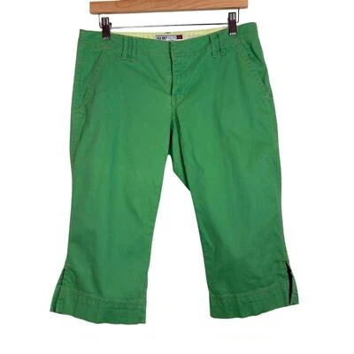 Y2K Old Navy Ultra Low Rise Bright Green Cotton Corduroy Capri Pants Size: 8 - Image 1 of 4