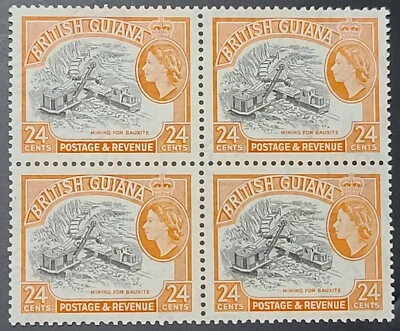 GUAYANA BRITÁNICA 1954 ERA ISABEL II SELLOS EN BLOQUE de 4 Sc 261. SG 339 COMO NUEVO NH Foto 1 de 4