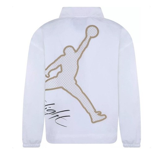 COACH Giacca a vento Jordan bambino allenatore bianca giovane grande logo oro nuova con etichette