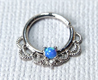 Anillo de aro de filigrana de ópalo 1 pieza para nariz tabique torre Daith tragus oreja cartílago Foto 1 de 4