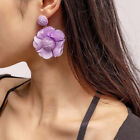 Dangle Earrings For Women Girl Exaggerated Fabric Big Petal Flower Long Earrings