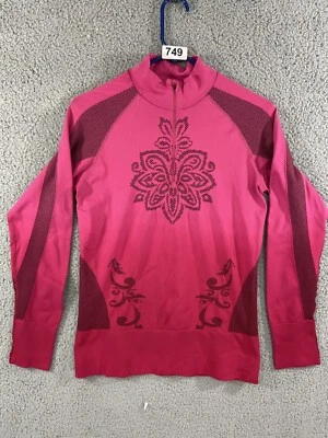 Athleta  Shirt Top sz Large  1/4 zip Pink Fitted  Stretch Run Wicking Activewear - Image 1 of 4