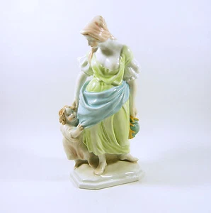 HEREND, MOTHERHOOD, MOTHER WITH CHILD, HANDPAINTED PORCELAIN FIGURINE ! (I060) - Picture 1 of 12