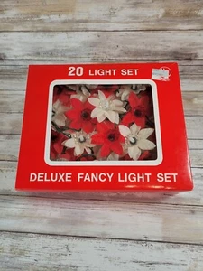 Deluxe Fancy 20 Lichter Set Vintage Weihnachtsstern Lichterkette rot weiß Neu 54-065 - Bild 1 von 14